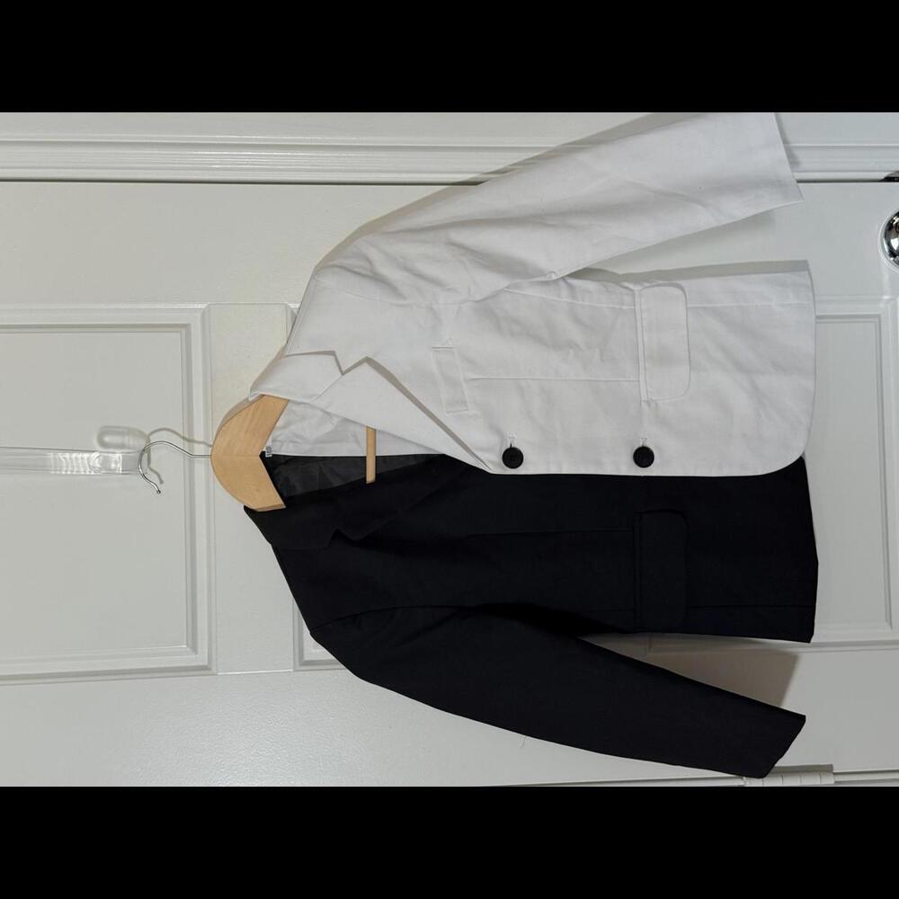 Boys Suits 2 Piece Set of Jacket Pants for Kids Size 8 Black and White